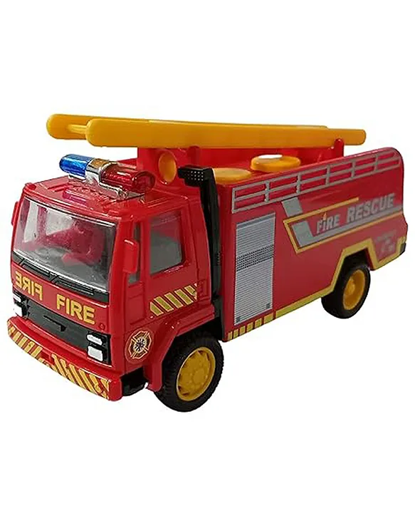 fire truck toy van pull back red