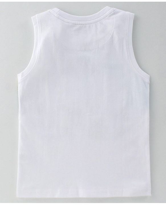 Pine Kids Sleeveless Tee Tree Print - White Green