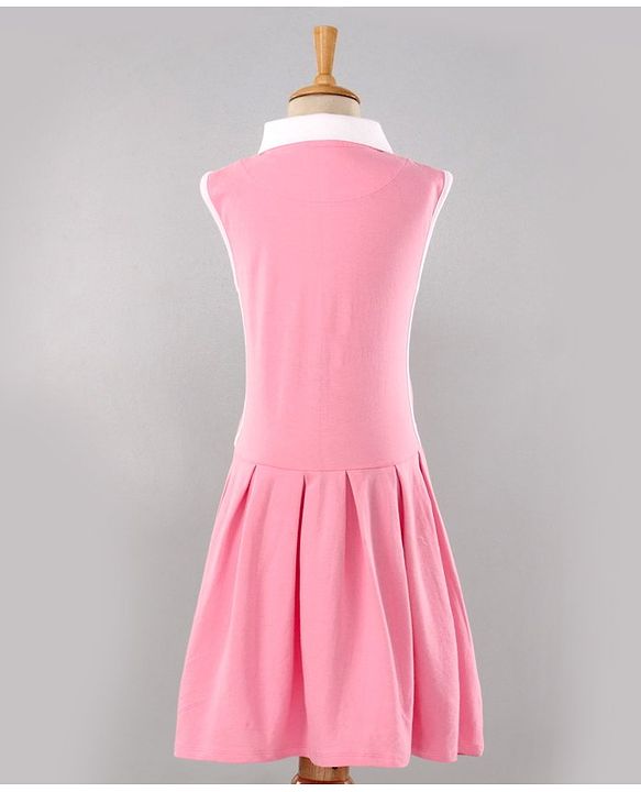 Pine Kids Moisture Wicking & Quick Dry Sleeveless Sports Wear Frock - Pink