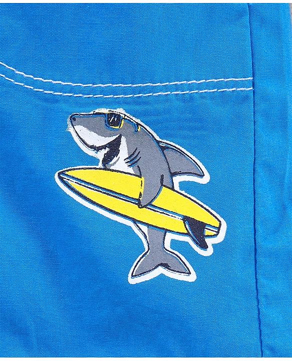 Babyhug Mid Thigh Shorts Dolphin Print - Blue