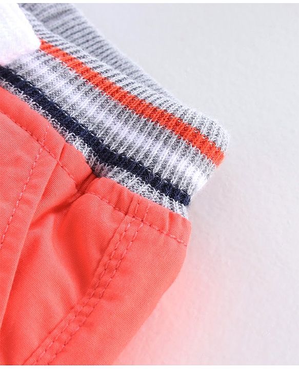 Babyhug Shorts With Drawstring Text Print - Orange