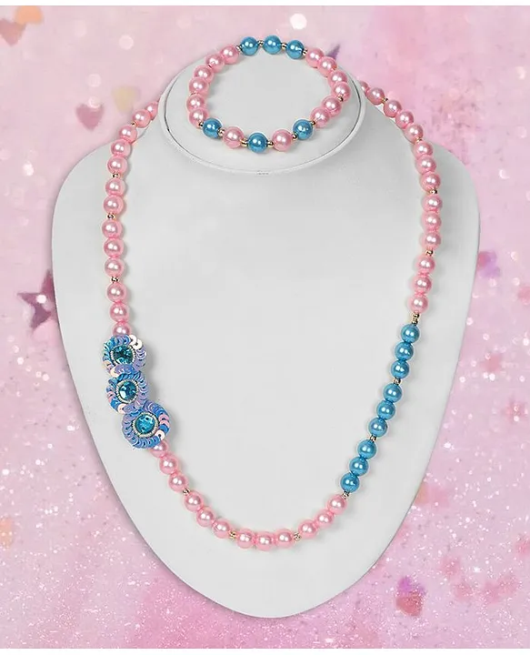 Buy Zaveri Pearls Turquoise Blue Pink Jewellery Set-ZPFK15930 Online At  Best Price @ Tata CLiQ