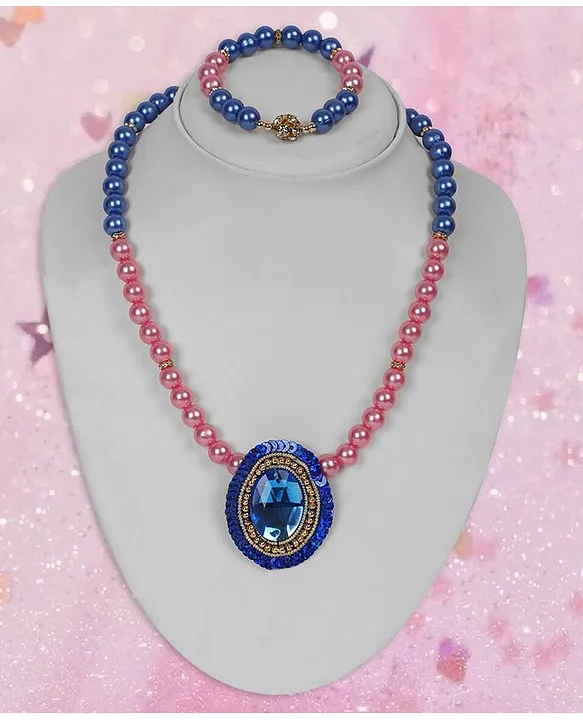 Coco Candy Ethnic Pearl Beaded Necklace With Bracelet Pink & Blue Online in  India, Buy at Best Price from Firstcry.com - 8948707