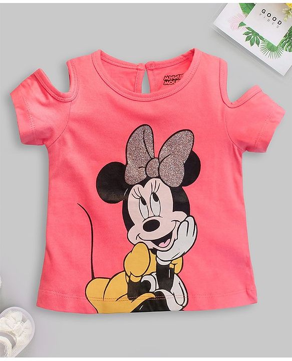 Babyhug Half Sleeves T-shirt Disney Print - Pink