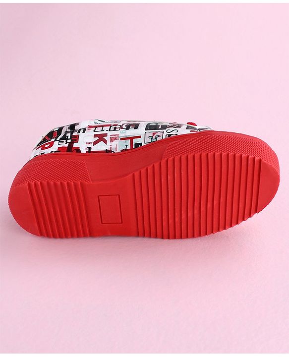 Pine Kids Casual Shoes Text Print - Red