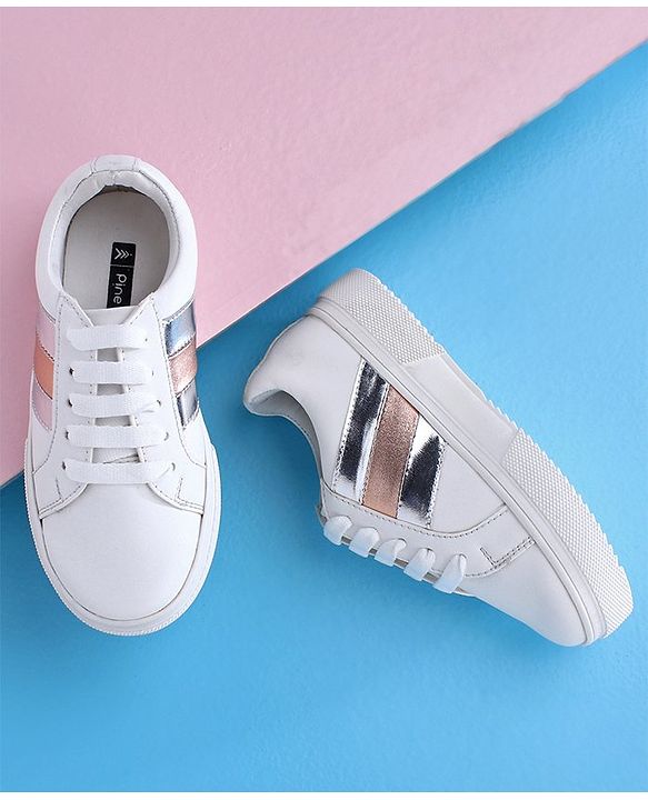 Pine Kids Casual Shoes - White Silver