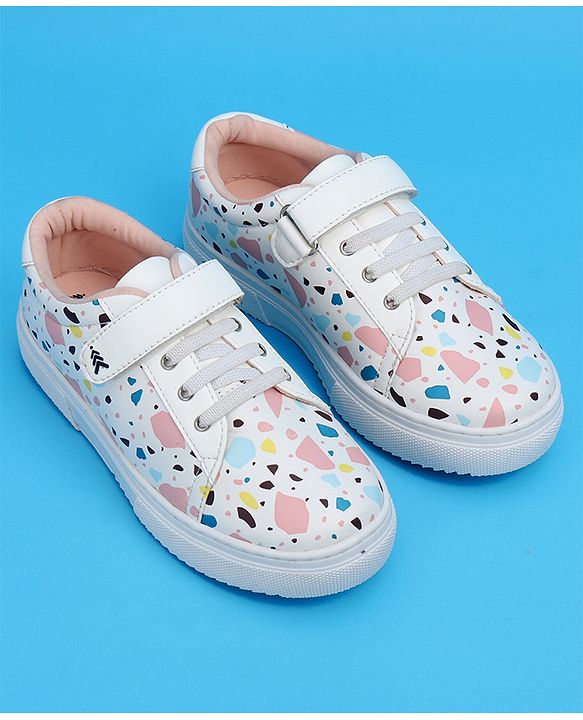 Pine Kids Printed Casual Shoes - White