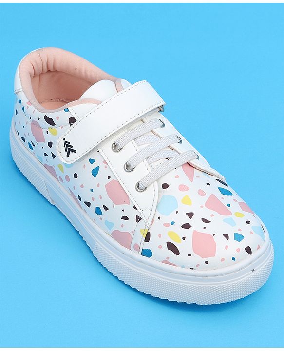 Pine Kids Printed Casual Shoes - White