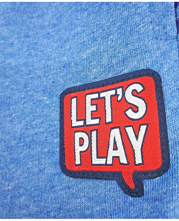 Babyhug Shorts With Drawstring Let's Play Print - Blue