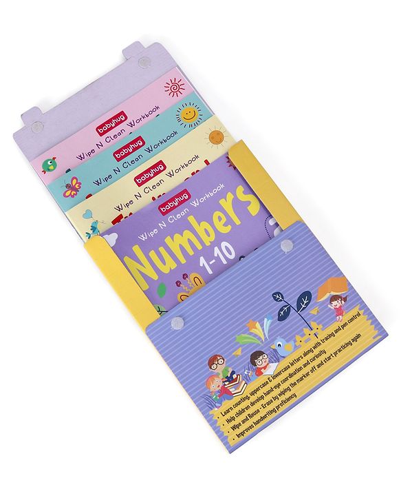 Babyhug Strokes and Curves Wipe N Clean Workbook Set of 4 - English