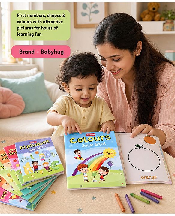 Babyhug First Step to Big Learning Junior Artist Colouring Books Pack of 10 - English