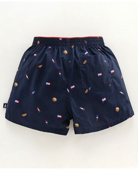 Pine Kids Knee Length Checked Boxers  with Peach Wash Finish - Multicolor