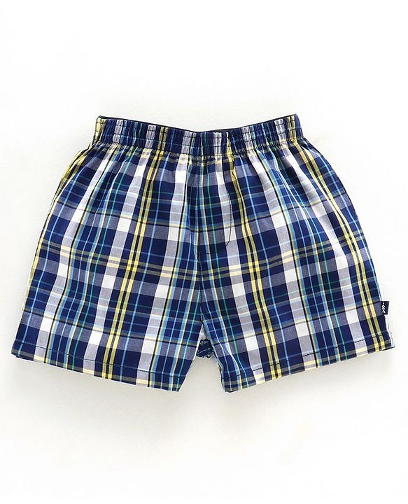 Pine Kids Knee Length Checked Boxers  with Peach Wash Finish - Multicolor