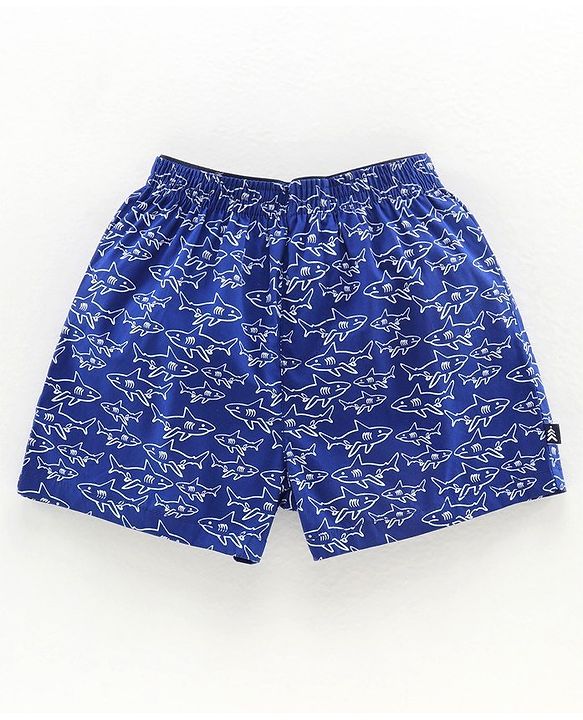 Pine Kids Peach Wash Finish  Briefs & Boxers Shark Print Set of 2 - Multicolour