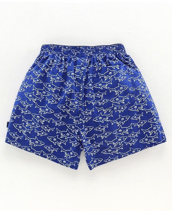 Pine Kids Peach Wash Finish  Briefs & Boxers Shark Print Set of 2 - Multicolour