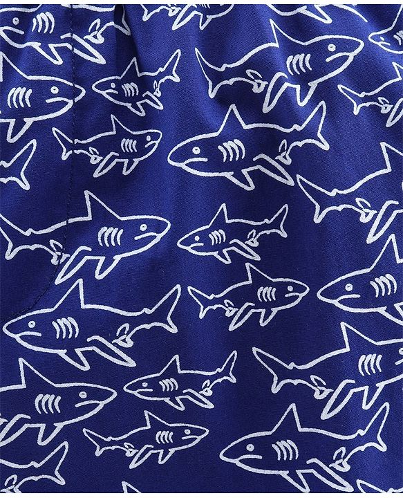 Pine Kids Peach Wash Finish  Briefs & Boxers Shark Print Set of 2 - Multicolour