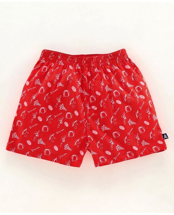 Pine Kids Knee Length Peach Wash Finish  Boxers Checks Print - Multicolor