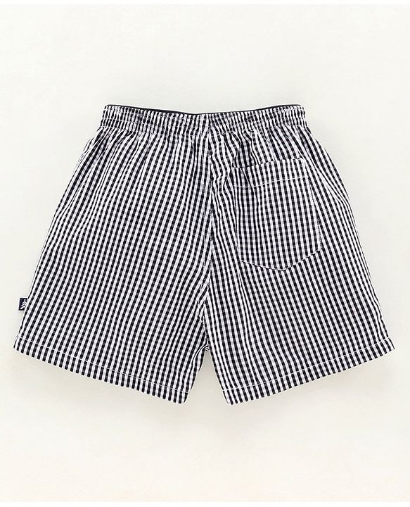 Pine Kids Knee Length Peach Wash Finish  Boxers Checks Print - Multicolor
