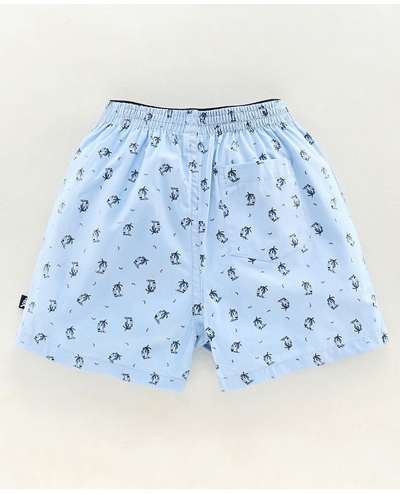 Pine Kids Peach Wash Finish  Briefs & Boxers Beach Print Set of 2 - Multicolour