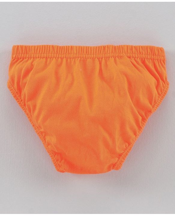 Babyhug 100% Cotton Brief Car Print Pack of 3 - Orange