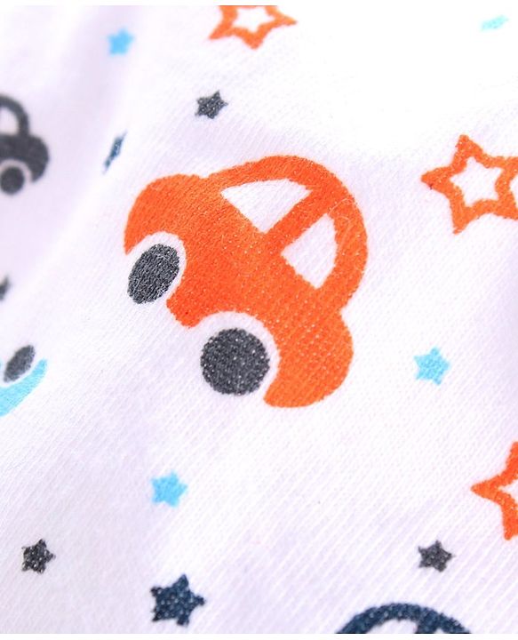 Babyhug 100% Cotton Brief Car Print Pack of 3 - Orange