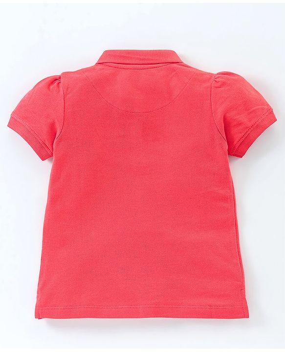 Pine Kids Half Sleeves Biowash Tee Solid Color - Red