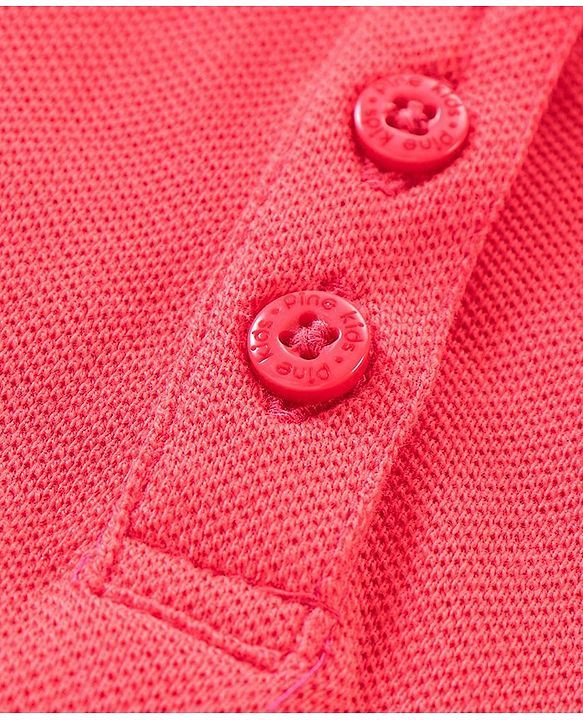 Pine Kids Half Sleeves Biowash Tee Solid Color - Red