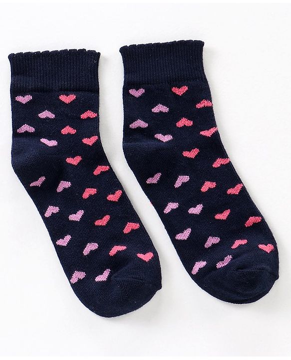 Pine Kids Socks Heart Design Set of 3 - Multicolour