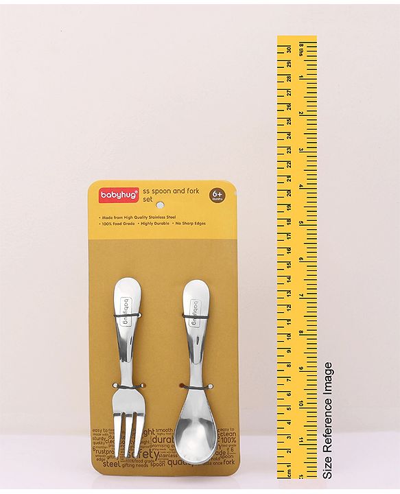 Babyhug Stainless Steel Spoon & Fork Set of 4 - Silver