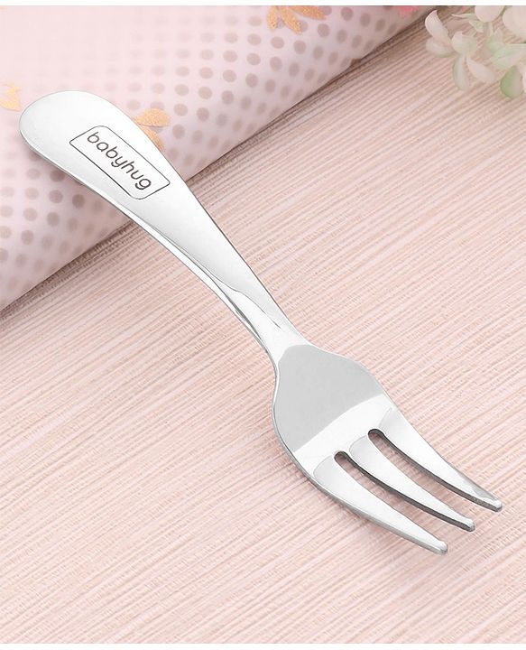 Babyhug Stainless Steel Spoon & Fork Set of 4 - Silver