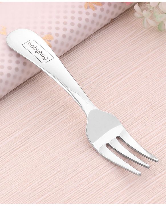 Babyhug Stainless Steel Spoon & Fork Set of 4 - Silver