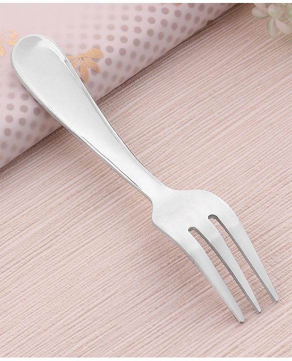 Babyhug Stainless Steel Spoon & Fork Set of 4 - Silver