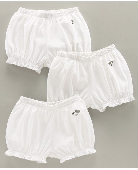 Pine Kids Anti Microbial & Biowashed Panties Pack of 3 - White