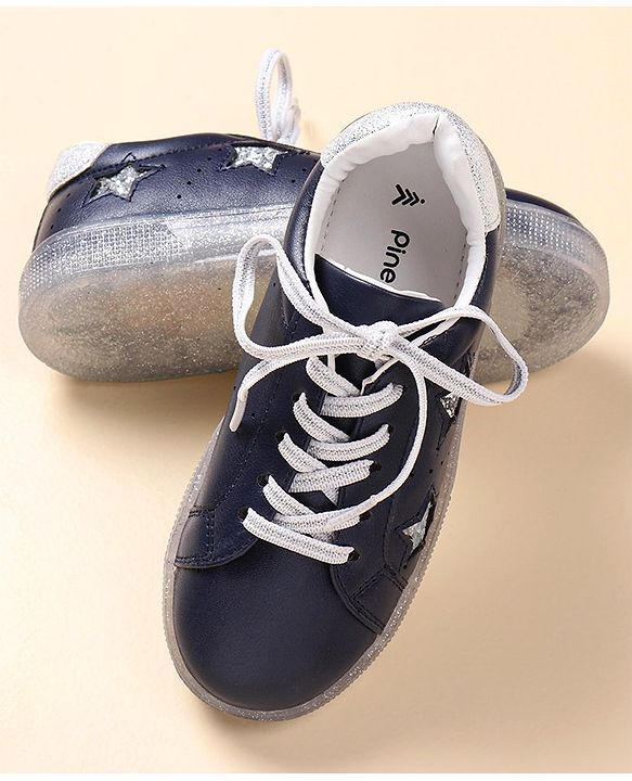 Pine Kids Casual Shoes with Transparent Sole - Blue