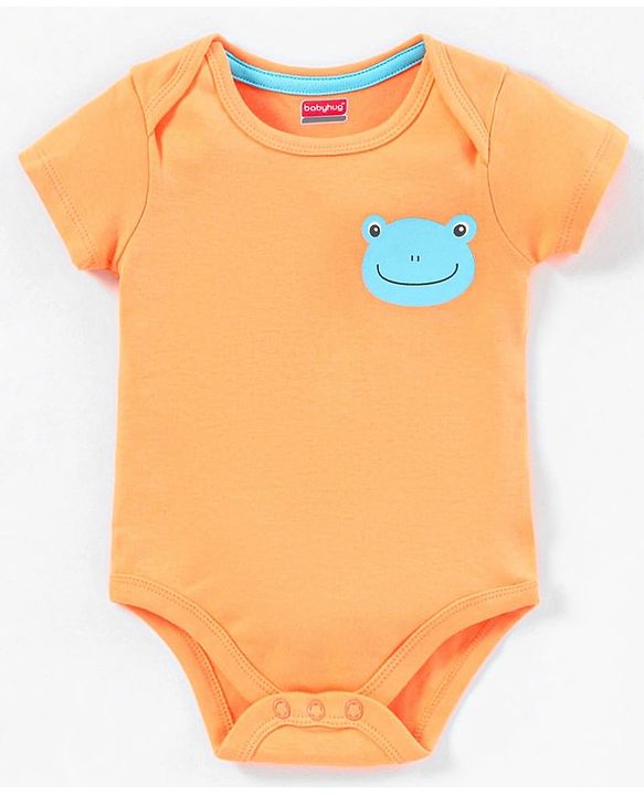 Babyhug Half Sleeves 100% Cotton Onesies Animal Print Pack of 5 - Red Orange Yellow Green Blue