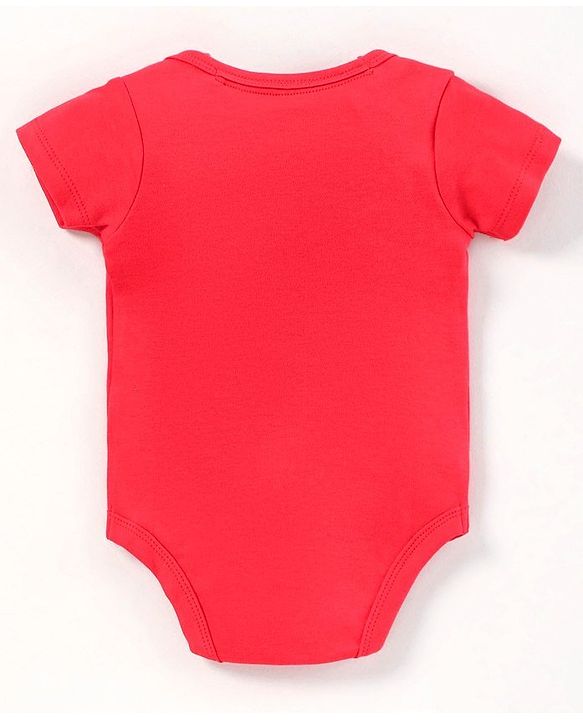 Babyhug Half Sleeves 100% Cotton Onesies Animal Print Pack of 5 - Red Orange Yellow Green Blue