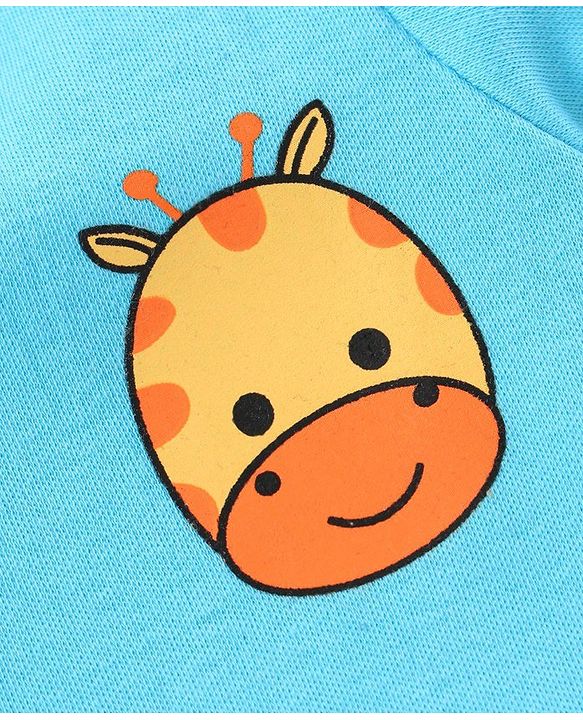 Babyhug Half Sleeves 100% Cotton Onesies Animal Print Pack of 5 - Red Orange Yellow Green Blue