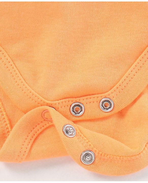 Babyhug Half Sleeves 100% Cotton Onesies Animal Print Pack of 5 - Red Orange Yellow Green Blue