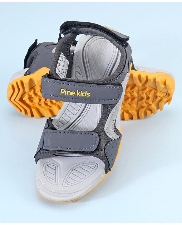 Pine Kids Sandals With Triple Closure - Grey