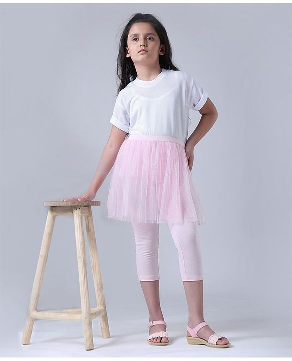 Pine Kids Capri Length Skeggings Glitter Print - Pink
