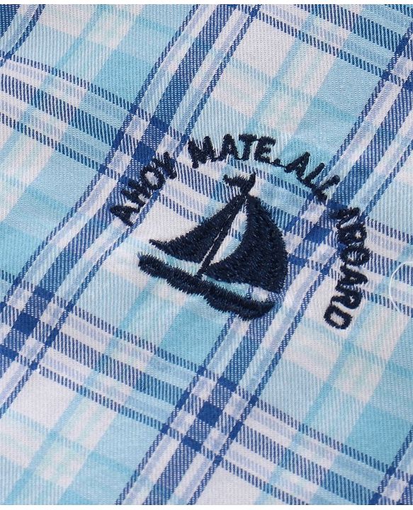 Pine Kids Cotton Shirt Checks  - Blue