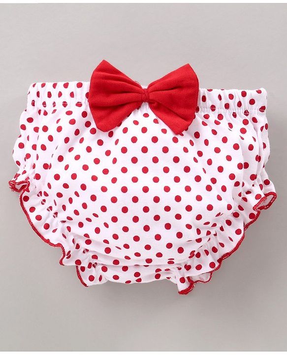Babyhug 100% Cotton Bloomer Dot Print Pack of 2 - Red and White