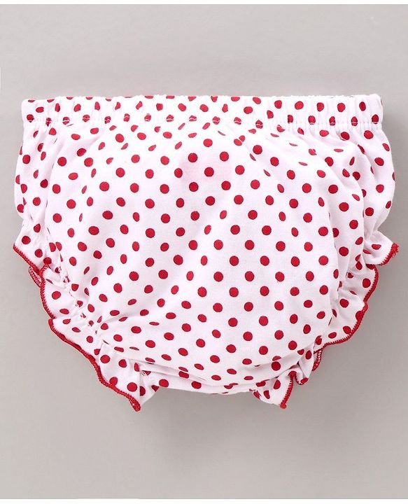 Babyhug 100% Cotton Bloomer Dot Print Pack of 2 - Red and White