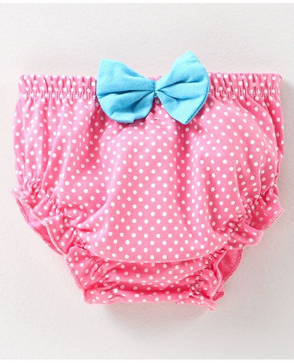 Babyhug 100% Cotton Bloomer Polka Dot Print - Pack of 2 - Pink Blue