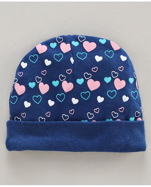 Babyhug 100% Cotton Cap Pack of 2 - Blue Pink