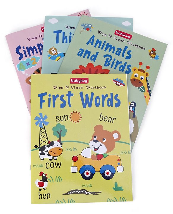 Babyhug Ready For School Wipe N Clean Workbook Set Pack of 4 - Eglish