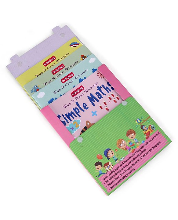 Babyhug Ready For School Wipe N Clean Workbook Set Pack of 4 - Eglish