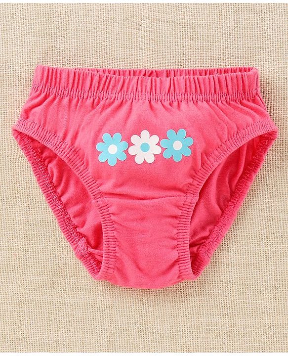 Babyhug 100% Cotton Antibacterial Finish Printed Panties Pack of 3 - Blue White Pink