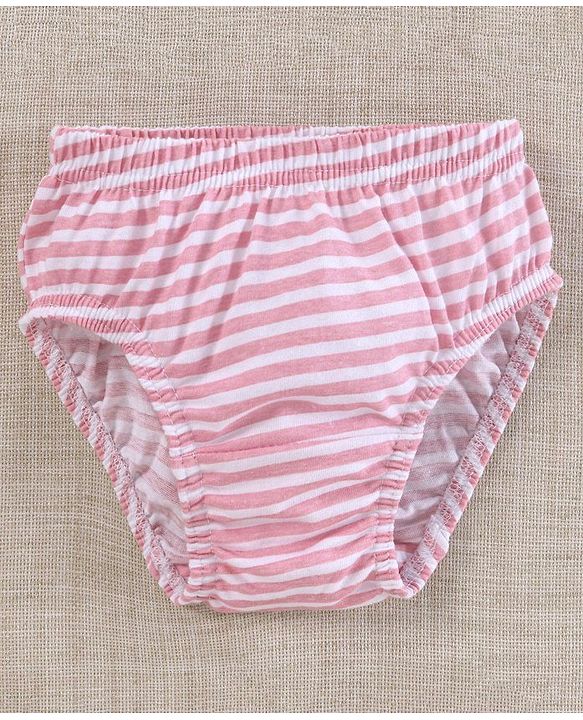 Babyhug 100%Cotton & Anti Bacterial Finish Panties Heart Print Pack of 3 - Pink White Green