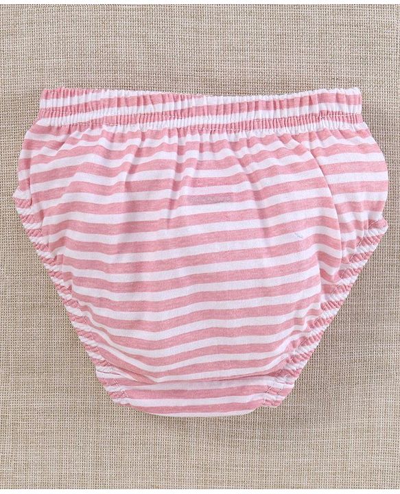 Babyhug 100%Cotton & Anti Bacterial Finish Panties Heart Print Pack of 3 - Pink White Green